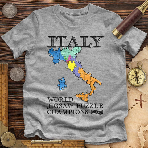 Italy Jigsaw Puzzle High Quality Tee Athletic Heather / S