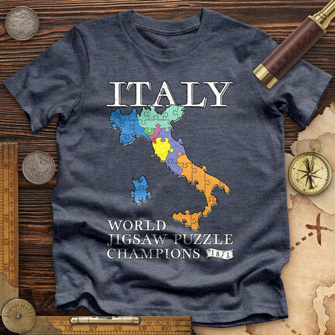Italy Jigsaw Puzzle High Quality Tee Heather Navy / S