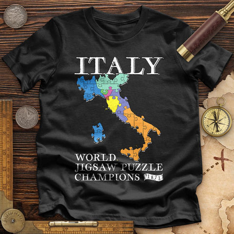 Italy Jigsaw Puzzle High Quality Tee Black / S