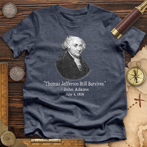 Jefferson Survives High Quality Tee Heather Navy / S