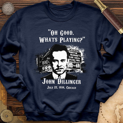 John Dillinger Let's Go To Movies Crewneck
