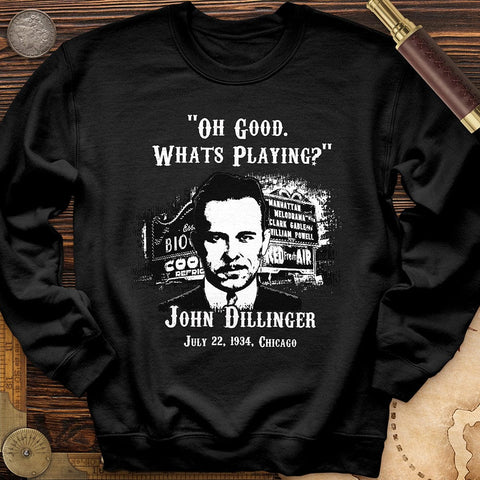 John Dillinger Let's Go To Movies Crewneck Black / S