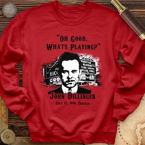 John Dillinger Let's Go To Movies Crewneck Red / S