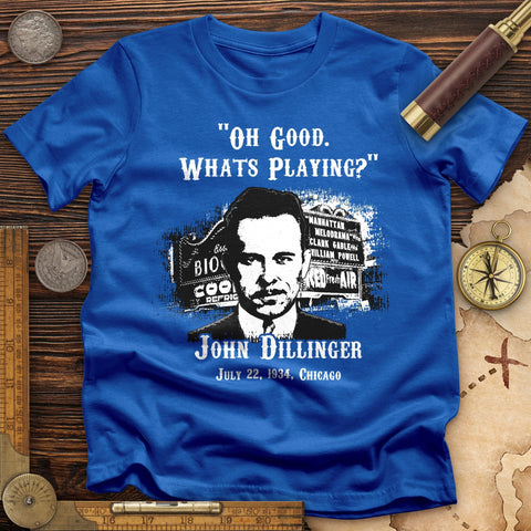 John Dillinger Let's Go To Movies T-Shirt Royal / S