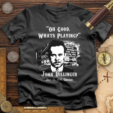 John Dillinger Let's Go To Movies T-Shirt Charcoal / S