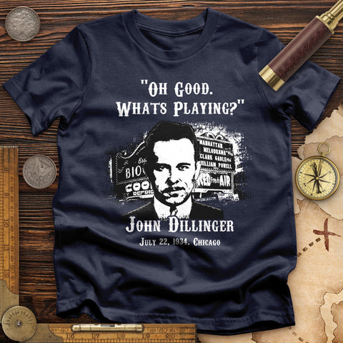 John Dillinger Let's Go To Movies T-Shirt Navy / S