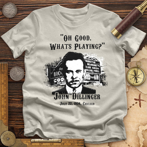 John Dillinger Let's Go To Movies T-Shirt Ice Grey / S