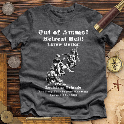 Out Of Ammo Throw Rocks Premium Tee