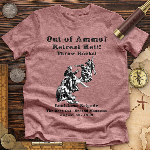 Out Of Ammo Throw Rocks High Quality Tee Heather Mauve / S