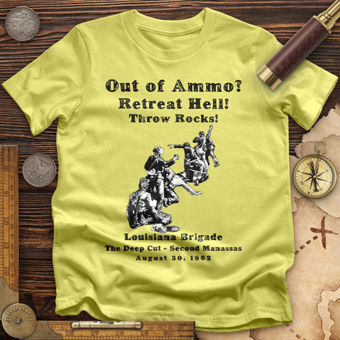 Out Of Ammo Throw Rocks T-Shirt Cornsilk / S