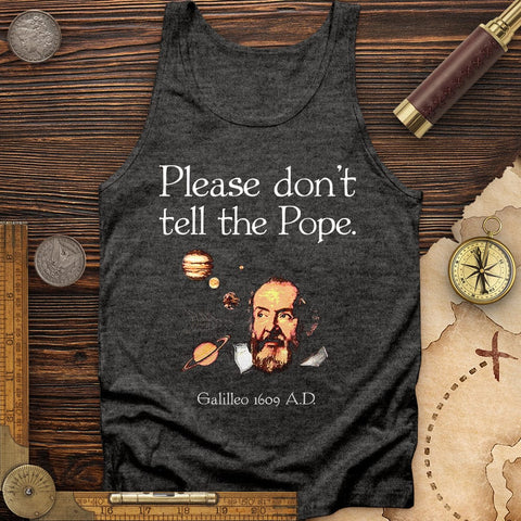 Please Don't Tell The Pope Tank Charcoal Black TriBlend / XS