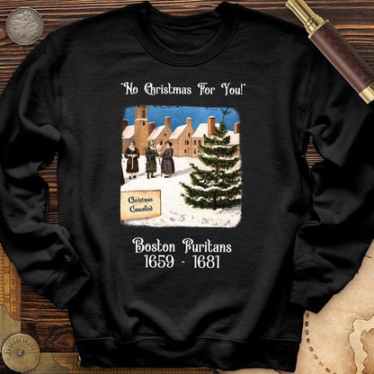Puritans Banned Xmas Boston Crewneck | HistoreeTees