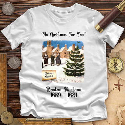 Puritans Banned Xmas Boston Premium Quality Tee White / S