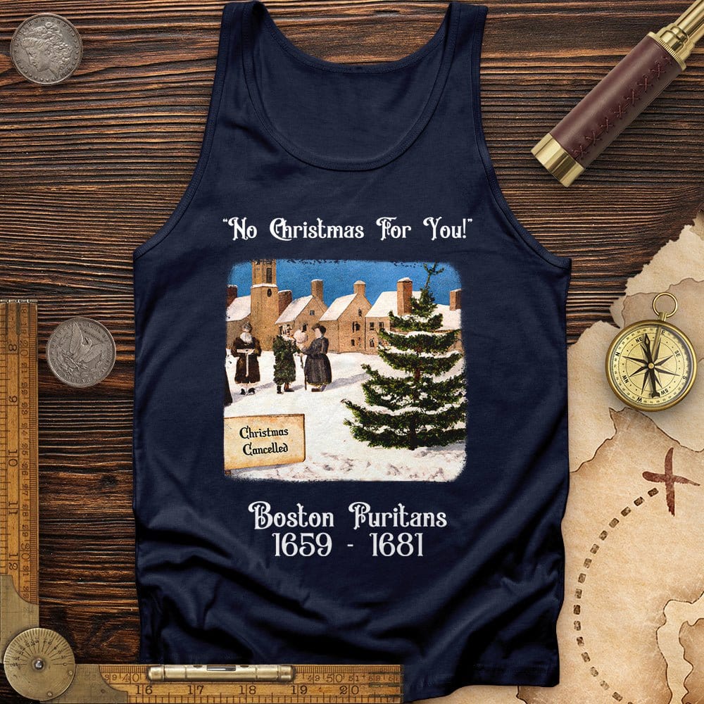 Puritans Banned Xmas Boston Tank | HistoreeTees