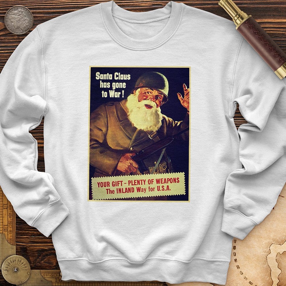 Santa Has Gone To War Crewneck White / S