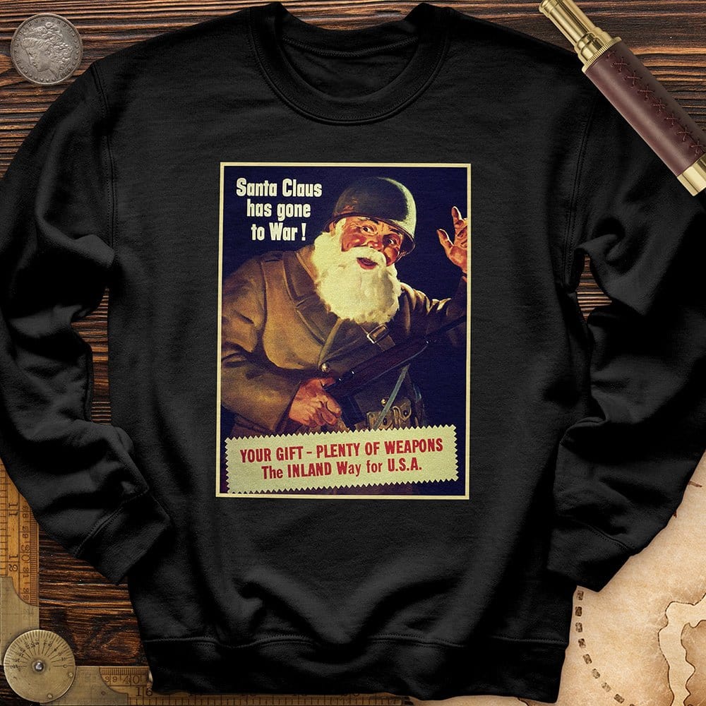 Santa Has Gone To War Crewneck Black / S