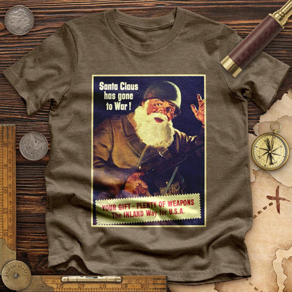 Santa Has Gone To War High Quality Tee Heather Olive / S