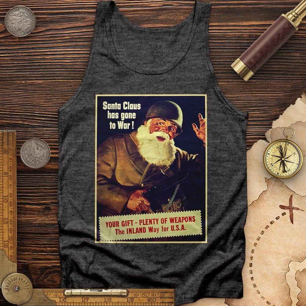 Santa Has Gone To War Tank Charcoal Black TriBlend / XS
