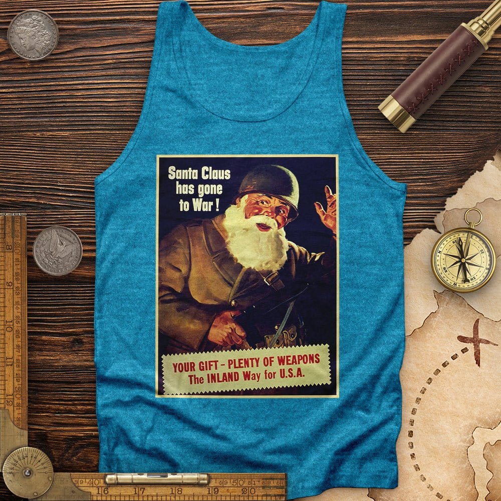 Santa Has Gone To War Tank Aqua TriBlend / XS