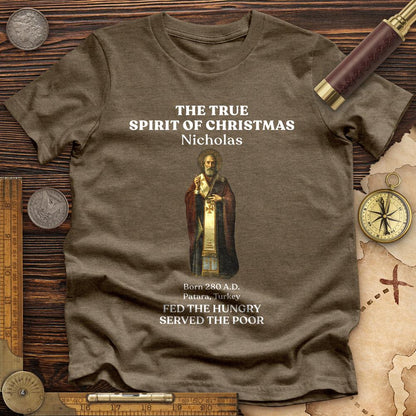 St Nicholas Premium Quality Tee Heather Olive / S