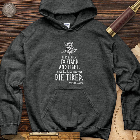 Stand And Fight Hoodie Dark Heather / S