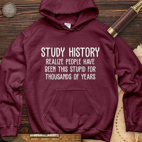 Study History Hoodie Maroon / S