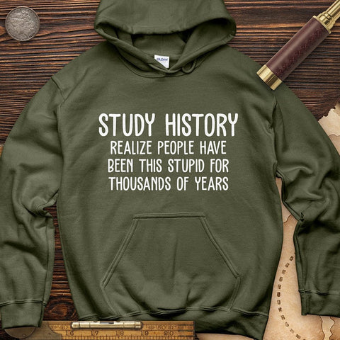 Study History Hoodie Military Green / S