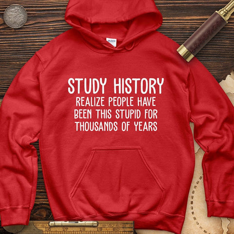 Study History Hoodie Red / S