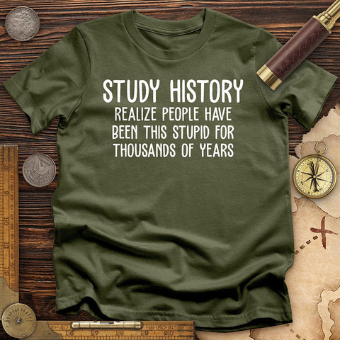 Study History T-Shirt Military Green / S