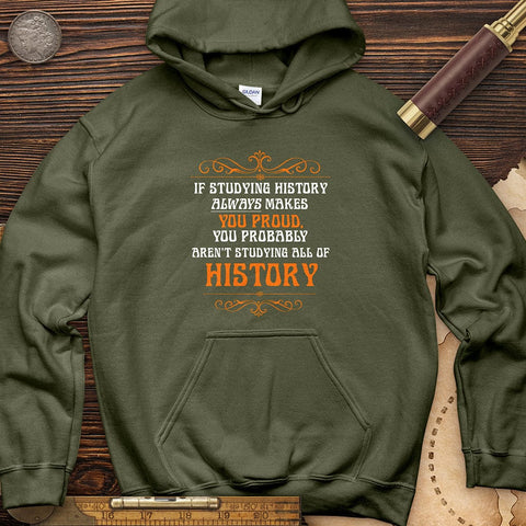 Studying History Hoodie Military Green / S