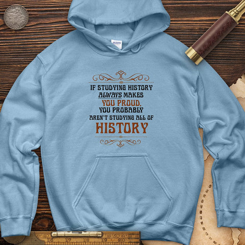Studying History Hoodie Light Blue / S