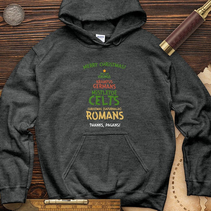 Thanks Pagans Hoodie Dark Heather / S