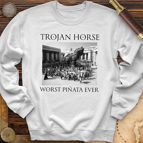 Trojan Horse Pinata Crewneck White / S