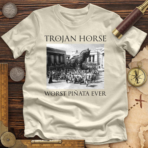 Trojan Horse Pinata Premium Quality Tee Natural / S