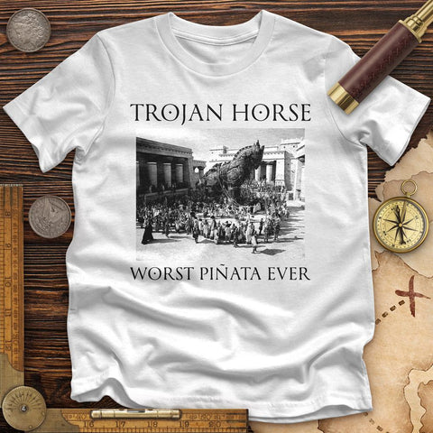 Trojan Horse Pinata Premium Quality Tee White / S