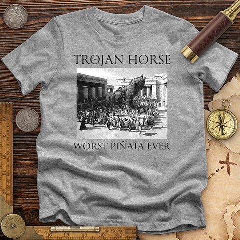 Trojan Horse Pinata T-Shirt Sport Grey / S