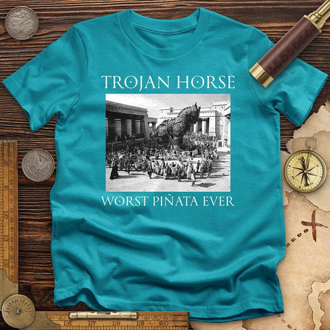 Trojan Horse Pinata T-Shirt Tropical Blue / S