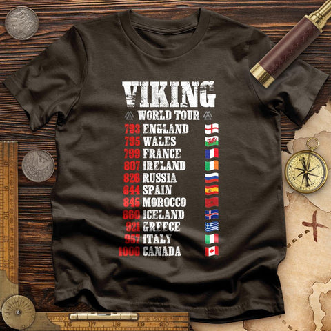 Viking World Tour T- Shirt Dark Chocolate / S