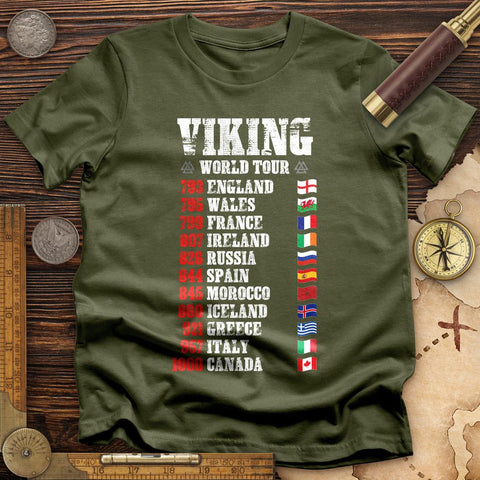 Viking World Tour T- Shirt Military Green / S