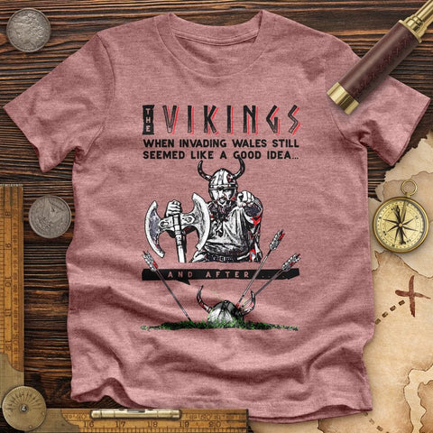 Vikings Never Defeated Wales Premium Quality Tee