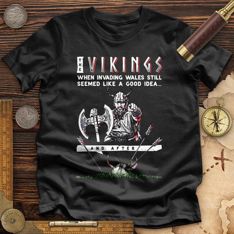 Vikings Never Defeated Wales Premium Quality Tee