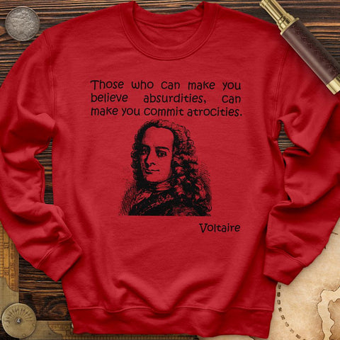 Voltaire Absurdities Crewneck Red / S