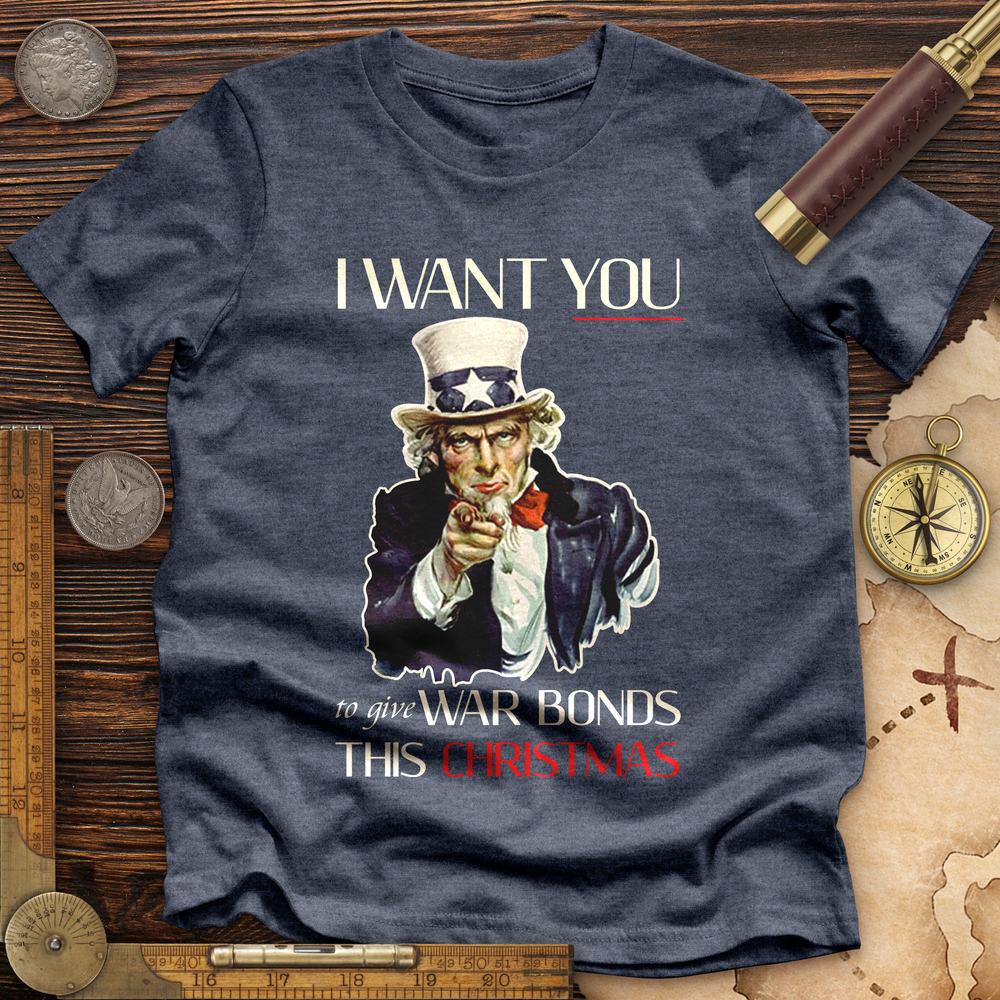 War Bonds Premium Quality Tee Heather Navy / S