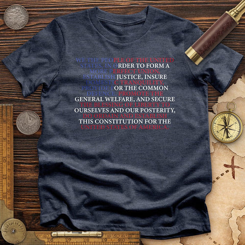 We The People Flag T-Shirt Heather Navy / S
