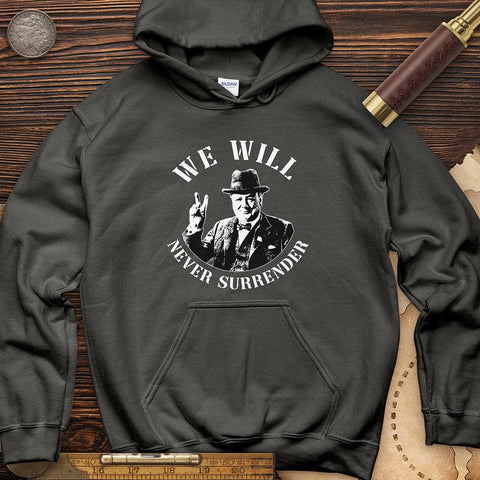We Will Never Surrender Hoodie Charcoal / S