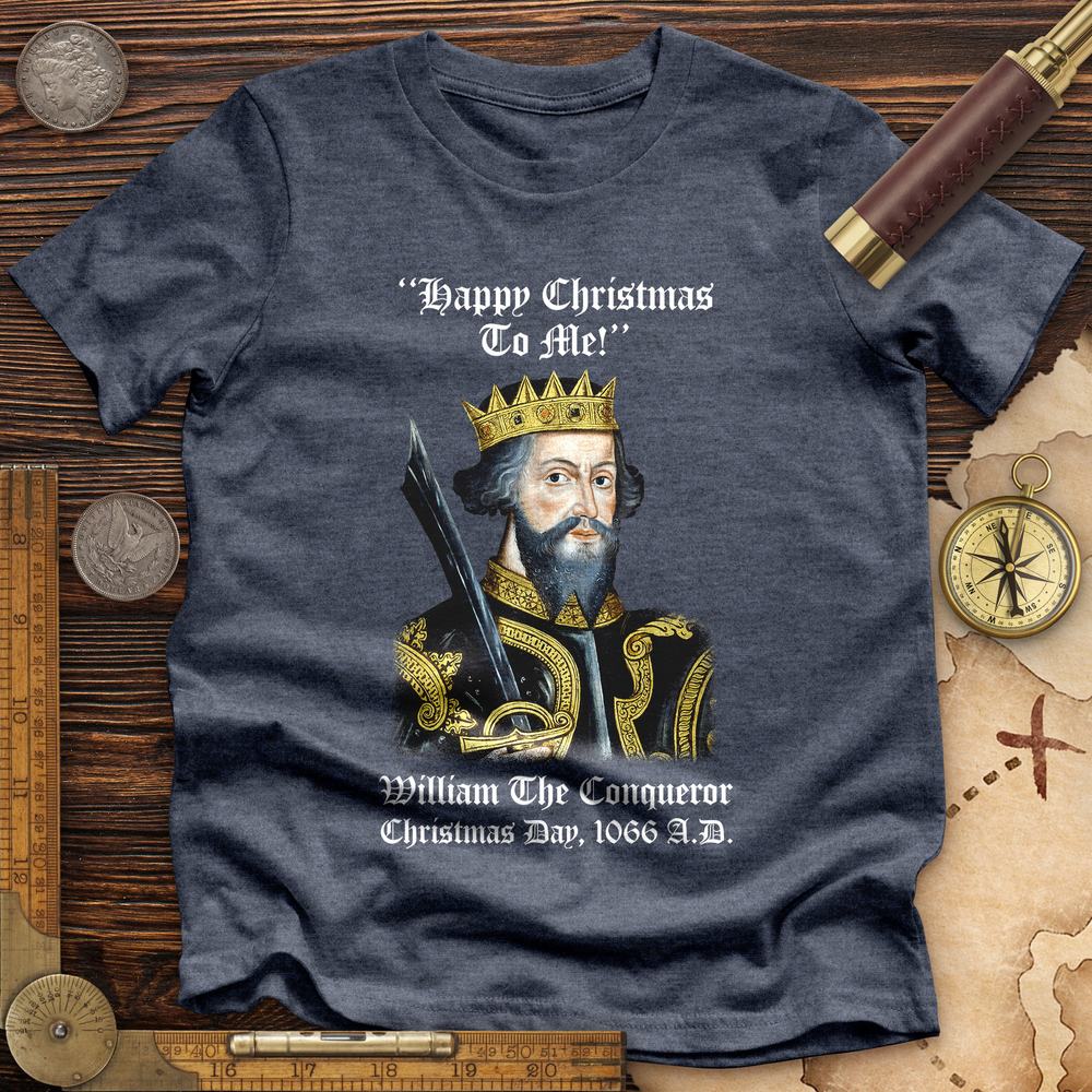 William the Conqueror Crowned Premium Quality Tee Heather Navy / S