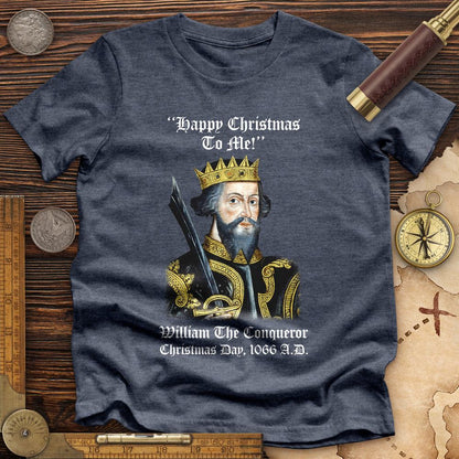 William the Conqueror Crowned Premium Quality Tee Heather Navy / S