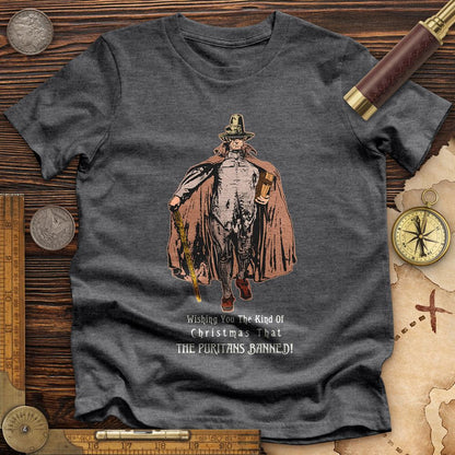 Wishing You The Christmas Premium Quality Tee Dark Grey Heather / S