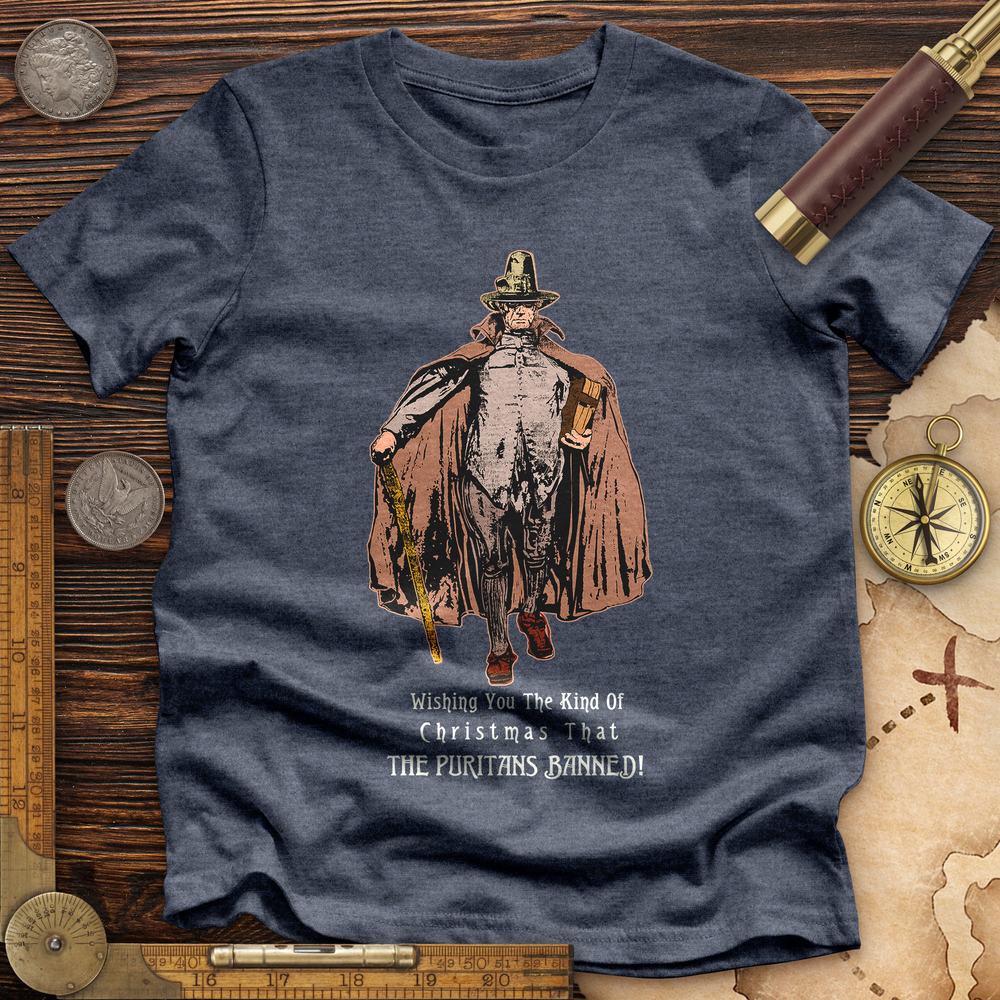 Wishing You The Christmas Premium Quality Tee Heather Navy / S